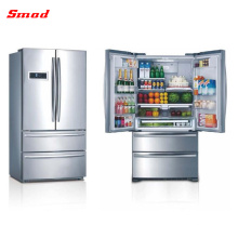 French Door Stainless Steel Compressor Home Refrigerator Rridge with Ice Maker